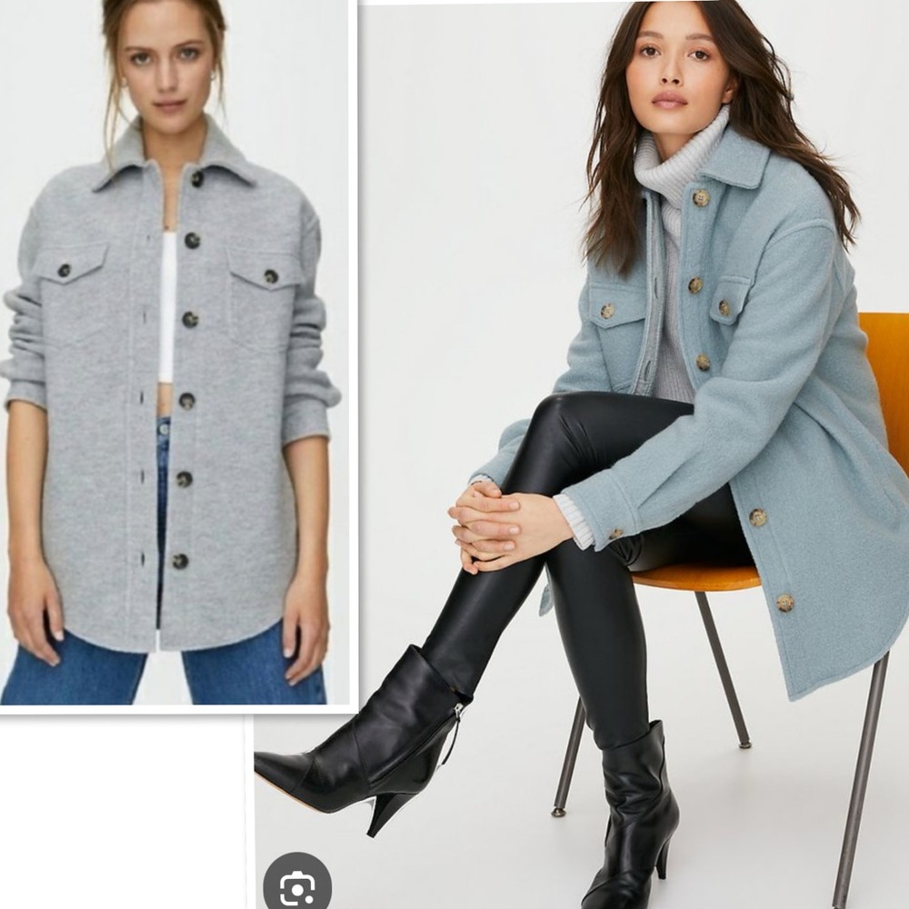 Aritzia Wilfred Free The Ganna Shirt Jacket Relaxed Merino Wool Shacke Size Xxs
